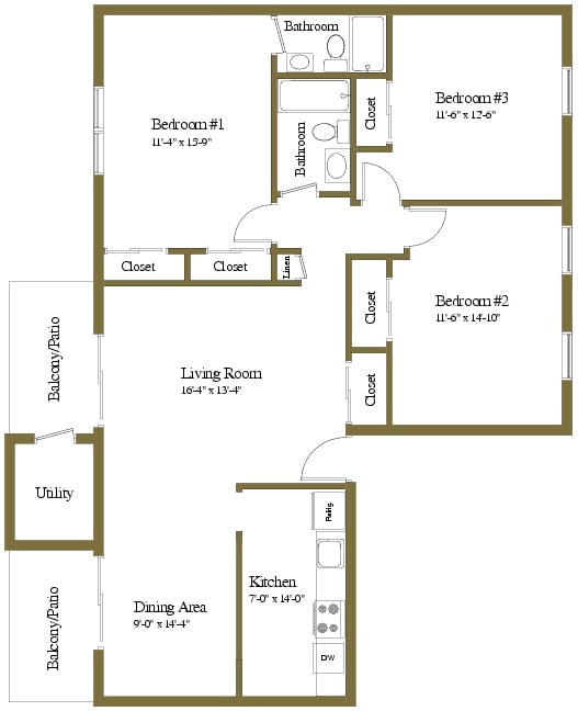 Liberty Gardens Apartments 3 Bedrooms 2 Bath Available Units